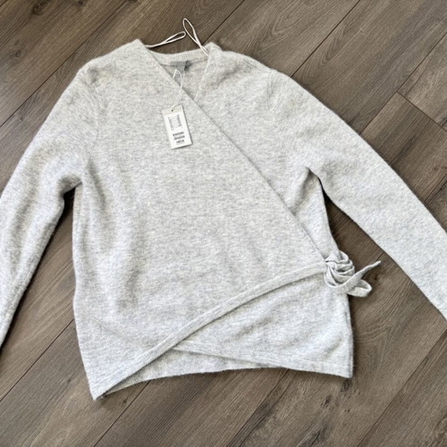 COS alpaca and wool wrap cardigan size L, light grey
