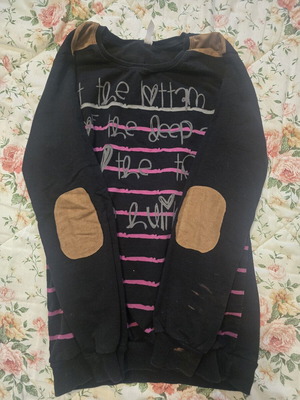 Women's blouse used, size S, black with multicolor