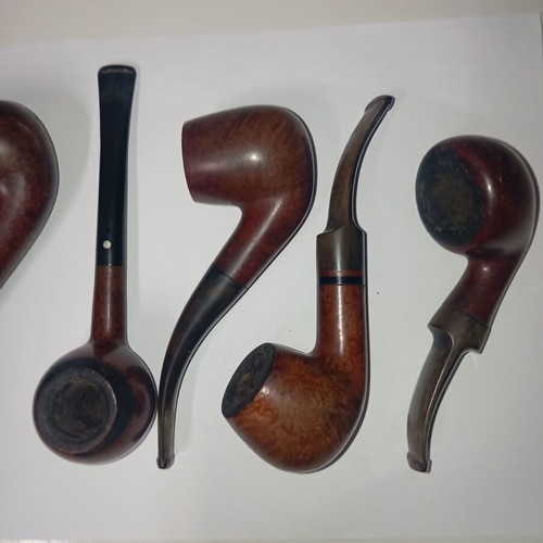 Vintage tobacco pipes collection used, set of 10