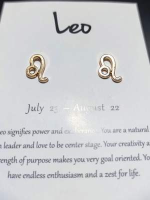 Leo earrings new in packaging faux bijoux
