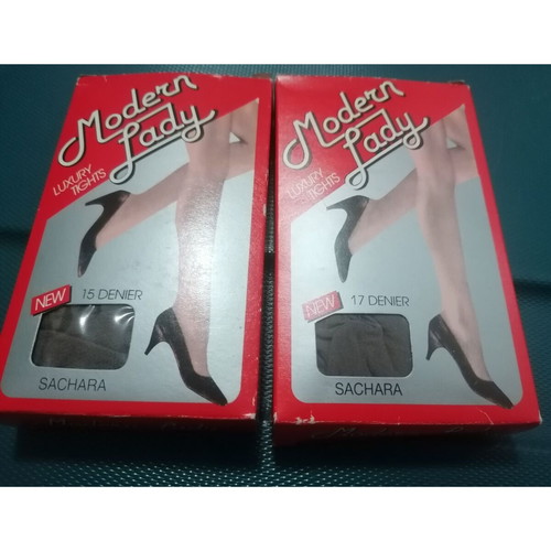 Vintage tights new, pack of 8, black and beige