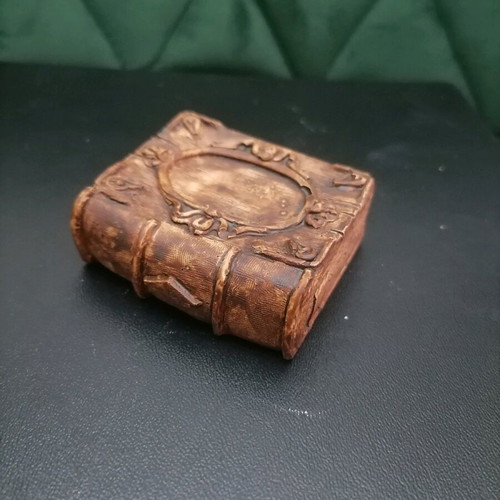 Handmade plaster sculpture book new in brown shade