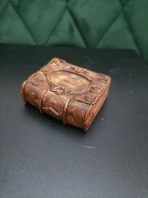 Handmade plaster sculpture book new in brown shade