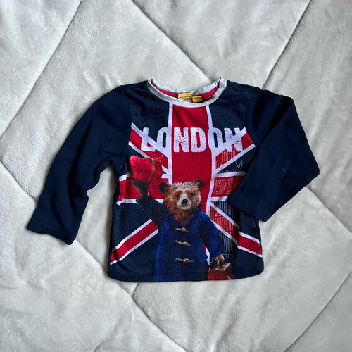 Paddington long-sleeve kids shirt like new, blue and red, 2 years, 92 cm