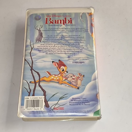 Bambi VHS video cassette used, Walt Disney classics, English