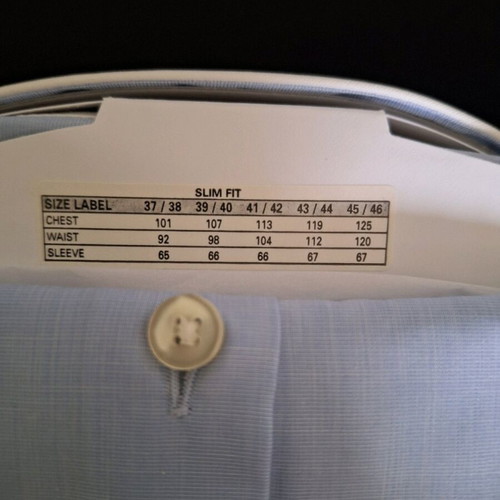 BOSS men's shirt new, slim fit, white and blue, size XL