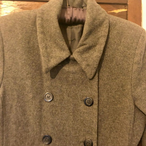 Long mid-length coat with fur like new, black and gray