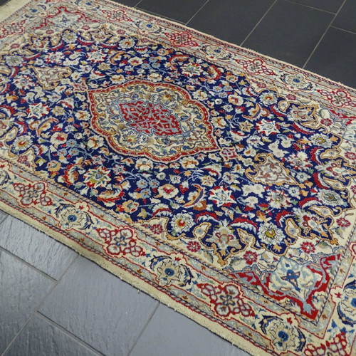 Silk Nain rug used, handmade knot, 116x206 cm