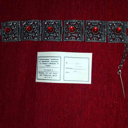 Antique jewelry 1935-1950 like new, 19x3.5 cm, semi-precious stones