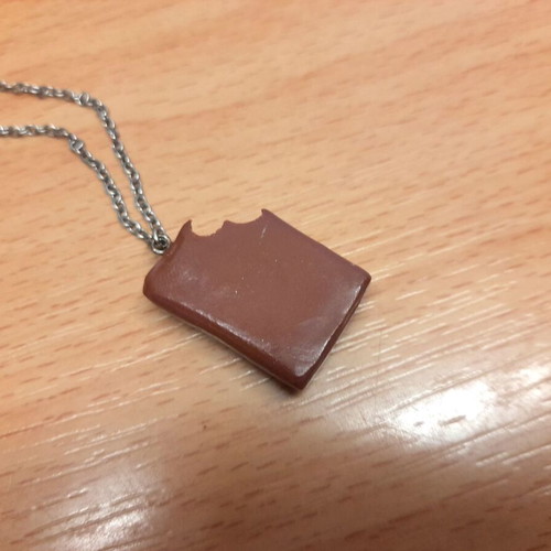Chocolate-Orange Necklace handmade new from polymer clay