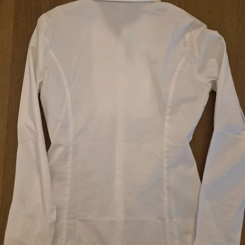 Armani Jeans White Blouse with Pleated Details, Like New, Size 10