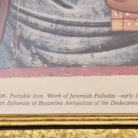 Christ Pantocrator image framed, 17th century portable icon copy