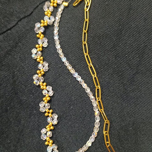 Bracelets set of 3 like new, handmade and gold-colored steel