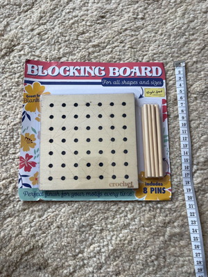Wooden blocking board new with 8 wooden pins for knitted motifs