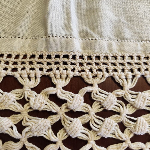 Handmade curtain 140 x 135 used with minor repairable damage