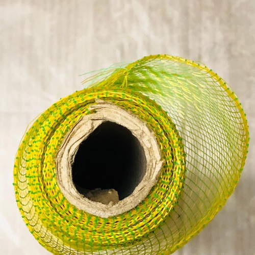 Decorative net 4 meters long, green/gold, plastic