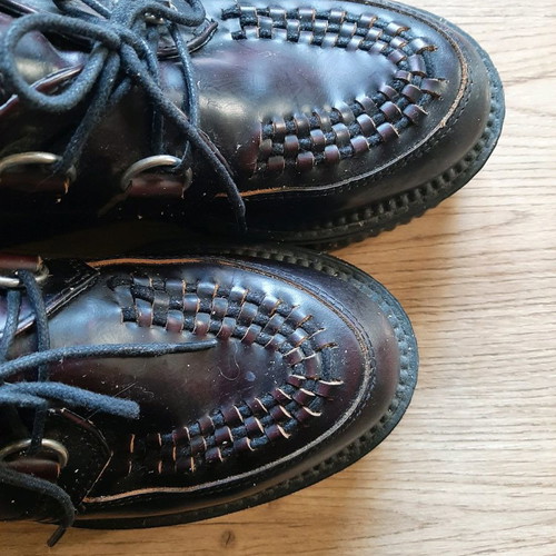 Oxford Nevermind platform shoes used, genuine leather, color grenat, size 39