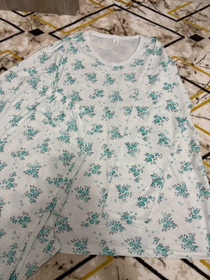 Pajama set XXL new, white and turquoise