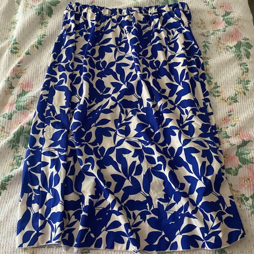 Floral maxi skirt blue white new, vintage style, size XL