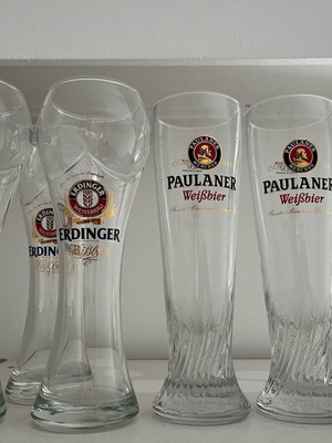 Ποτήρια μπύρας καινούργια, πακέτο με 3 Erdinger, 2 Paulaner και 1 Kaiser