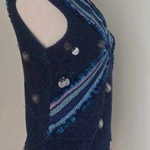 Vintage handmade blouse used, rare multicolor design