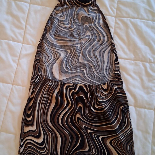 Backless cotton dress like new, summer, black and beige
