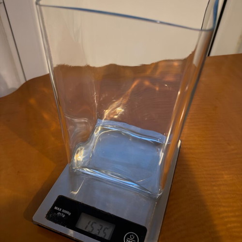 Glass vase modern minimal design 23cm like new