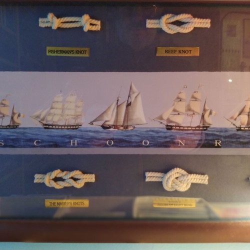 Nautical Knot Shadow Box Schooners theme large 57cm like new