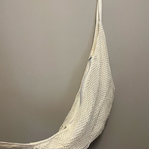 Fishnet bag Colores shoulder like new, white-sugar color