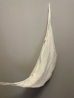 Fishnet bag Colores shoulder like new, white-sugar color