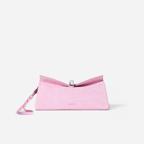 Jacquemus The Valerie clutch bag, pink and gold leather