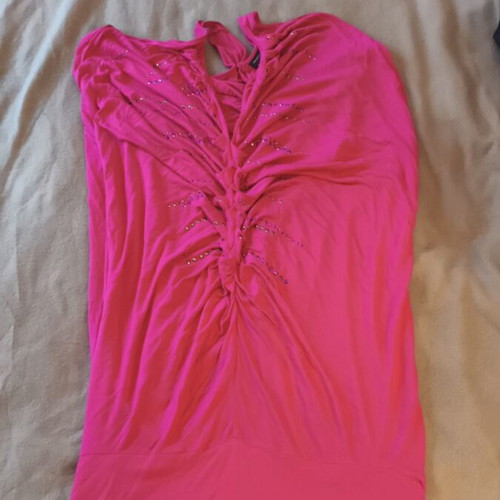 Miss Sixty Y2K mini dress fuchsia with rhinestones like new