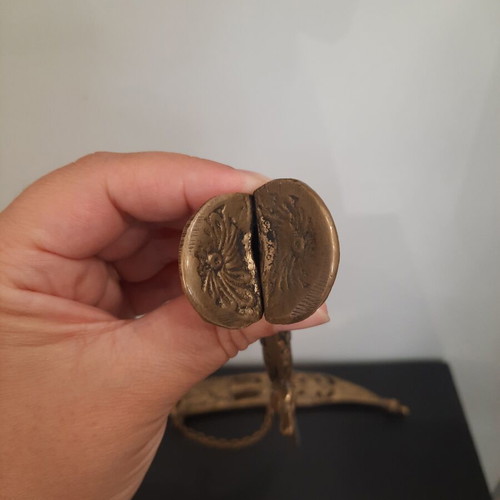 Vintage decorative brass knife used with 1821 engraving