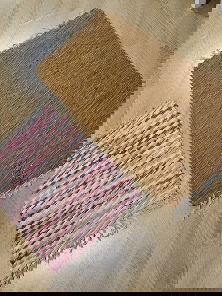 Woven floor rugs x2