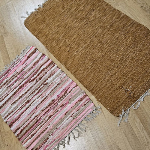 Woven floor rugs x2