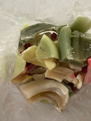 Aromatic candle remnants used for making new candles