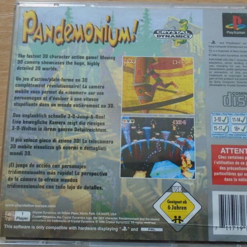 Sony PlayStation ONE SCPH-102 PAL like new with Pandemonium Platinum game