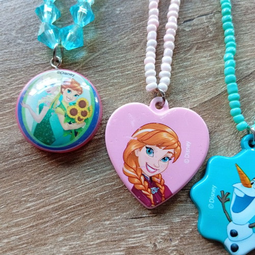 Frozen necklaces used, set of 3 with wear