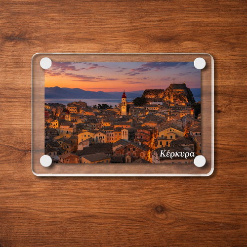 Acrylic fridge magnet 6x9cm – Corfu, Greek Summer collection