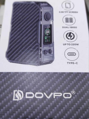 Dovpo MVP 220W Box Mod like new, black carbon/clear