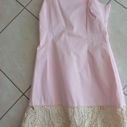 Innocent pink poplin dress lightly used, lined with knitted and tulle finish