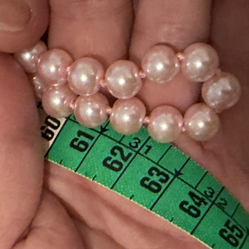 Vintage Italian long necklace with pink pearls