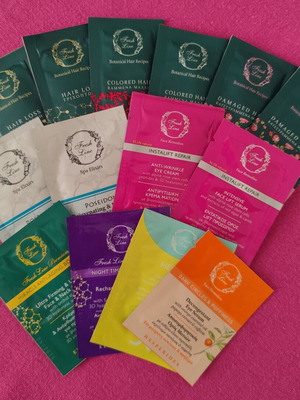 Fresh Line samples set new, 14 pieces for hair, face, body