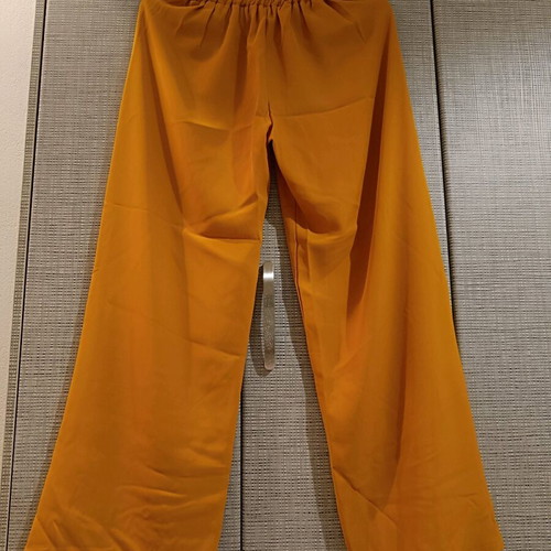 Mustard pants new with belt, comfortable up to large
