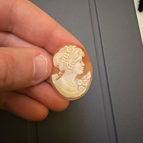 Old genuine cameo hand-carved used