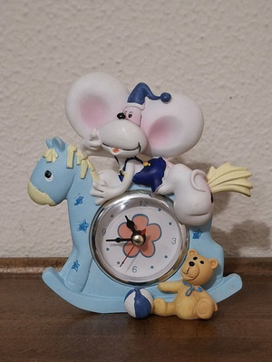 Vintage Diddl Ceramic Table Clock like new, analog