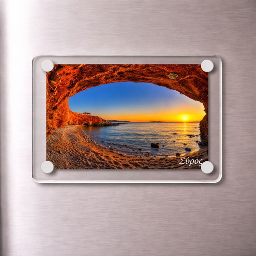 Acrylic fridge magnet 6x9cm – Syros, Greek Summer collection