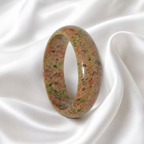 Handmade Unakite Stone Ring new, beige