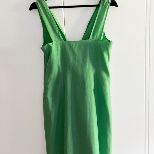 French wrap dress green, like new, cotton, size S/M