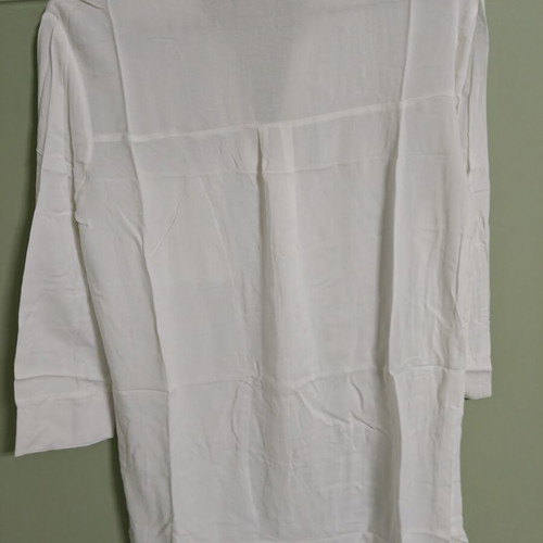 Bershka white long shirt tunic with belt, new